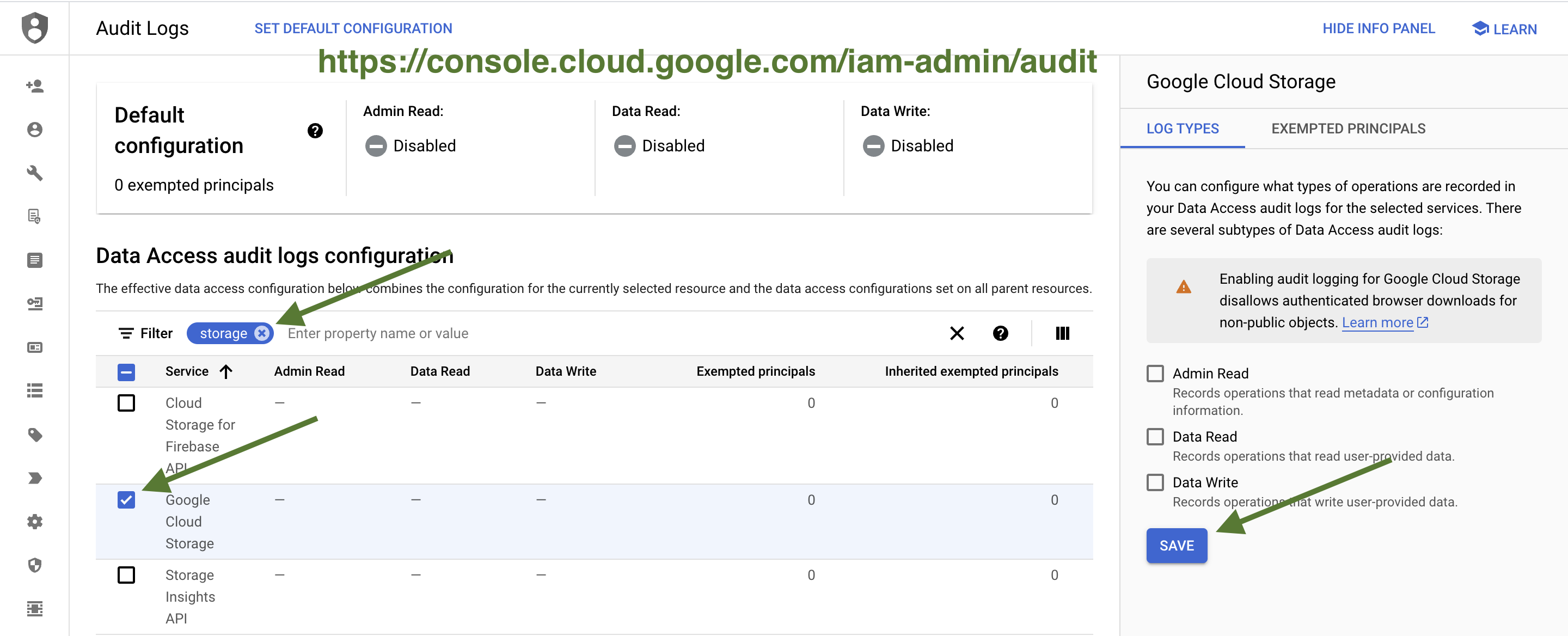 GCP GCS Audit Logs